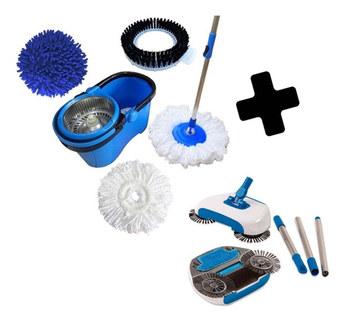 Kit Balde Perfect Mop Pro 360 C/3 Refis + Vassoura Magica