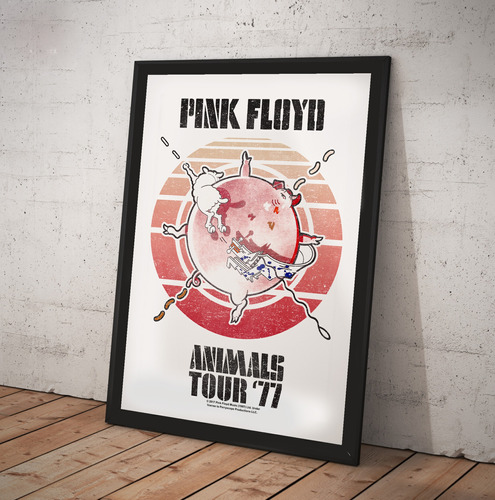 Cuadro Pink Floyd Lamina Poster Vidrio Animals Tour 1977