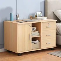 Comprar Lazydot Archivador De Madera, Archivador Lateral Móvil De 3 Cajones, Soporte Para Impresora De Gabinete De Almacenamiento Con 2 Estantes Abiertos Para Organización De Oficina En Casa, Color Madera