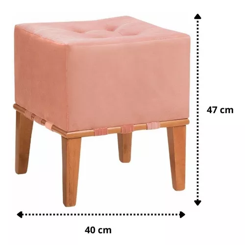 Puff Quadrado Decoração Sala E Quarto Pérola - R$ 317,9