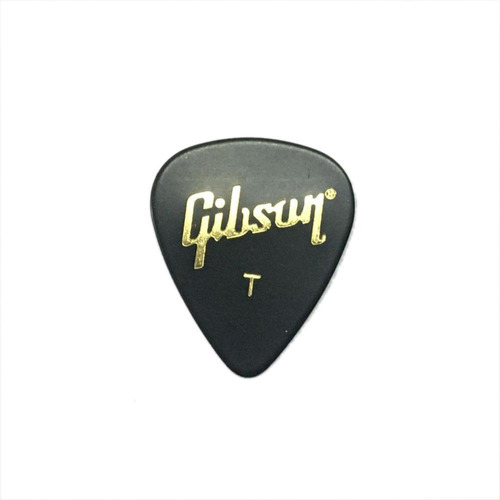 Palheta Celuloide Gibson Fina Aprgg 74t Preta 12 Unidades