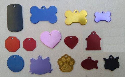 Placa Grabada De Identificación A Colores Para Perro Y Gato