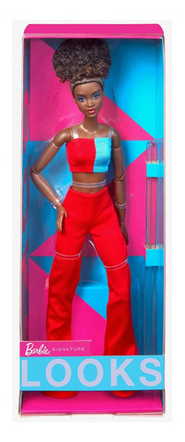 Muñeca Barbie Looks Natural Black Hair In Color Block Crop 