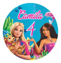Comprar Banner Imprimible Barbie Sirenas Circular Personalizado