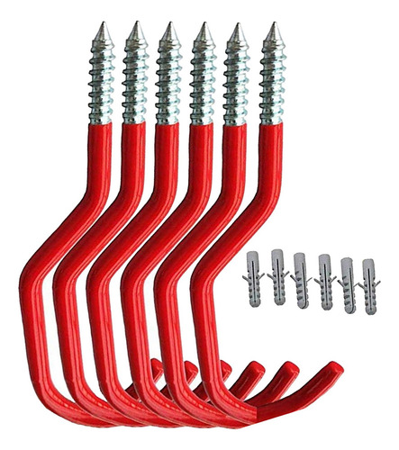 6 Ganchos Gargae De Metal De Acero Para Almacenamiento De