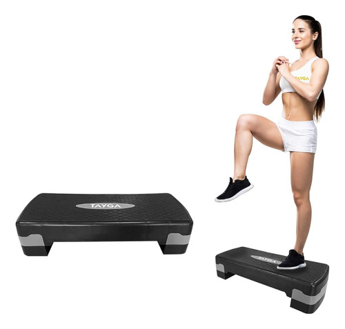 Banco Step Tayga, Resistente Y Ajustable Para Cardio