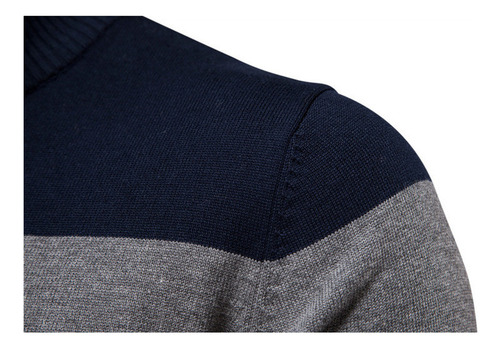 Suéter Casual De Cuello Alto Con Cremallera Para Hombre