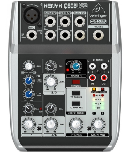 Consola / Mixer Behringer 5 Entradas - Xenyx Q502usb +48v