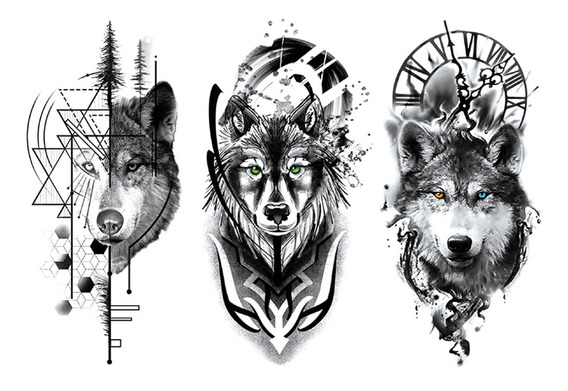 Tatuaje Temporal Diseño De Lobo Para Hombre, Mujer | Meses sin intereses