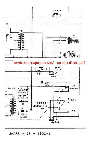 Esquema Radio Sharp Gf1602x Gf 1602x Gf1602  Via Email