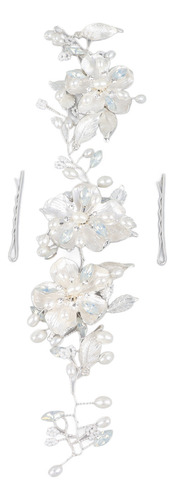 Horquilla De Boda Con Flores Y Perlas Artificiales