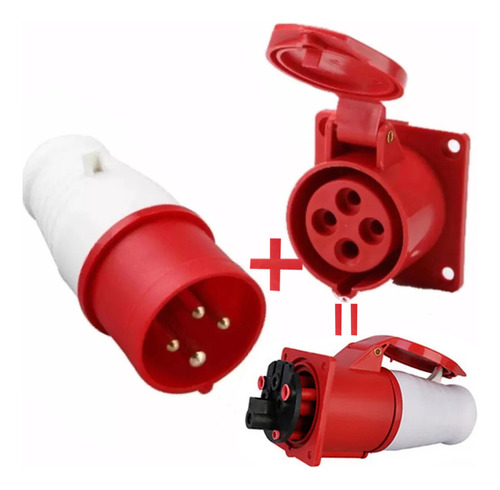 Clavijas Industriales Adaptador 3 Fases 4 Pines 32a