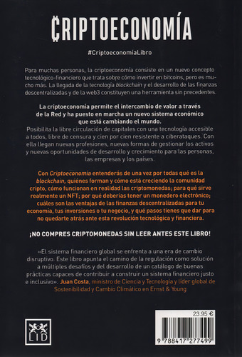 Criptoeconomía: No, de García Egea, Teodoro., vol. 1. Editorial Almuzara, tapa pasta blanda, edición 1 en español, 2023