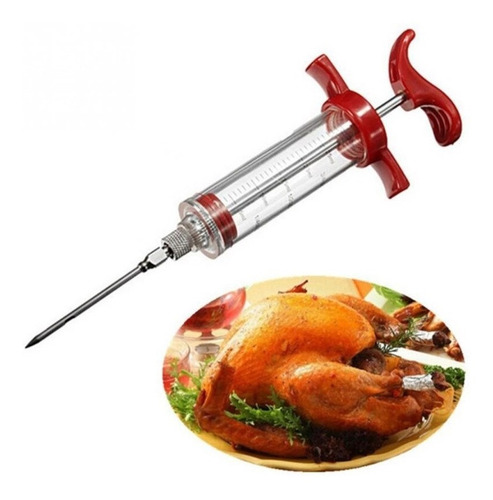 Imagen 2 de 3 de Jeringa Adobar Carne Pollo Cerdo Gastronomica Aguja Acero