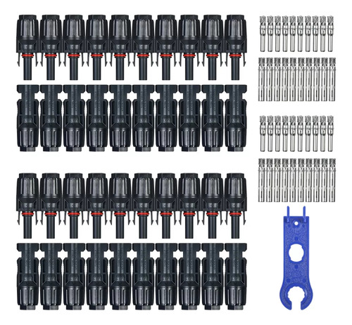 20 Pares De Conectores De Cable Para Paneles Solares Macho/h