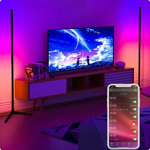 Pack 4 Tubo Led Color 18w 120cm Con Enchufe Varios Colores