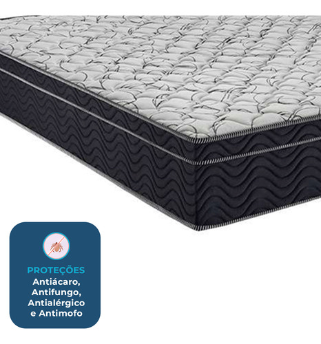 Cama Box Viúvo Branco + Colchão Airtech D45 D45 Ortobom