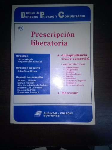 Revista Dcho Priv Y Com Nº 22 Prescripción Liberatoria