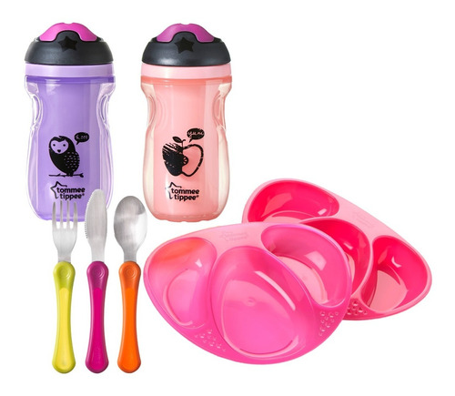 Set De Alimentacion Tommee Tippee Con Platos Y Cubiertos 7pz