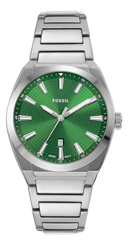 Reloj Fossil Everett Fs5983 Verde Plateado Hombre 