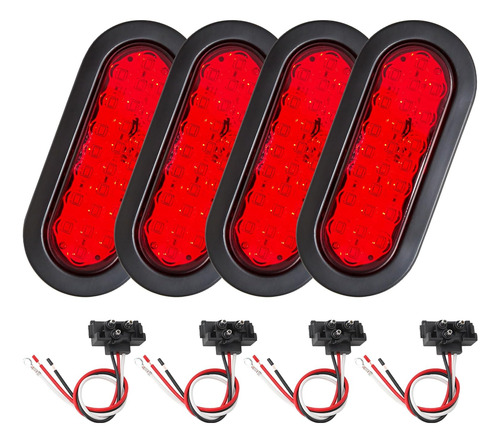 Luces Traseras Led Ovaladas Rojas De 15 Cm Con Ojales De Mon