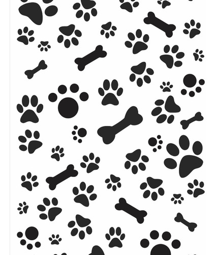 Papel De Parede Adesivo Lavável Pet Patinhas Cachorro Preto1