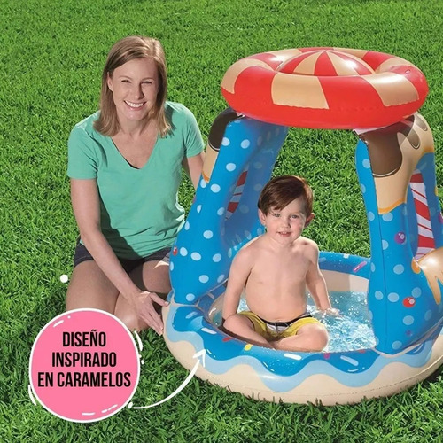 Pileta inflable con techo redonda Bestway 52270 de 91cm x 89cm 26L