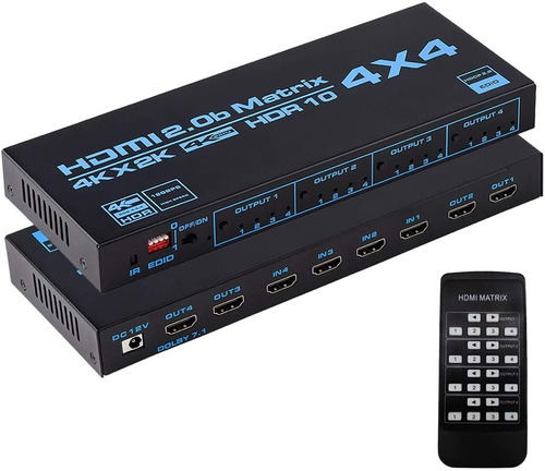 Switch Splitter Conmutador Hdmi 4k 4x4 Multiples Pantallas