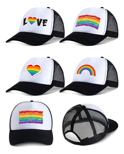 Jeyiour 4 Piezas Pride Trucker Hat Baseball Lgbt Rainbow Som