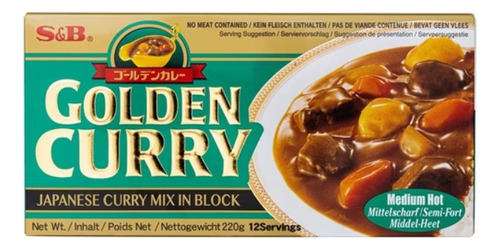 Golden Curry S&b Picante Medio Por 220 Gr Japones