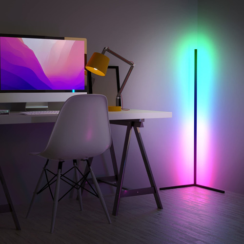 Lampara Pie Led Rgb Esquina Que Cambia Color Modo Luz