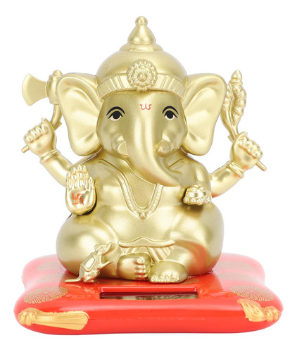 Estatua Solar De Ganesha, Ídolo Hindú Del Señor Ganesh