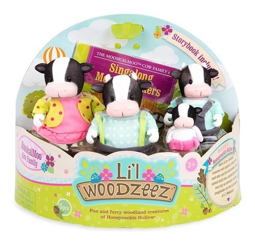 Lil Woodzeez 6195 Set Familia De Vacas X4 Figuras Animales