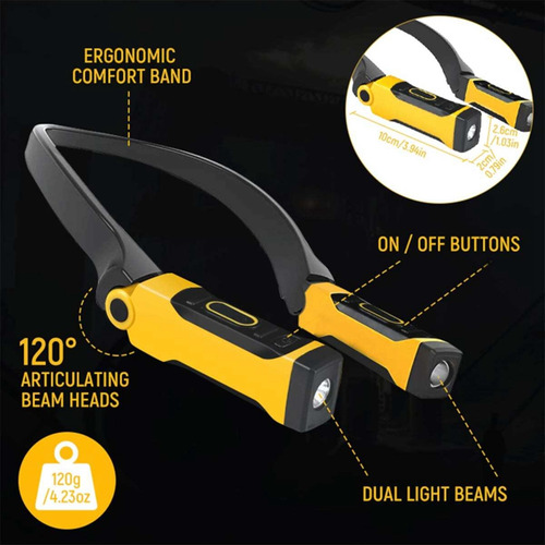 Lámpara De Lectura Usb Recargable Para Cuello Tipo Libro, 2