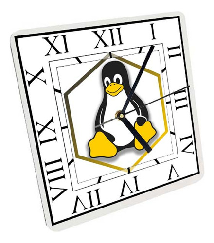 Reloj Madera Brillante Pared Y Mesa  Diseño Linux  A14