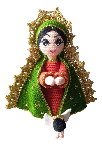 Virgen De Guadalupe Tejida A Mano Amigurumi Peluche Crochet
