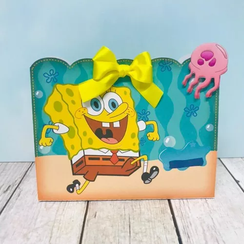 10 Caixas Piramide Personalizada - Bob Esponja - Lembrancinha Infantil -  Mesversario