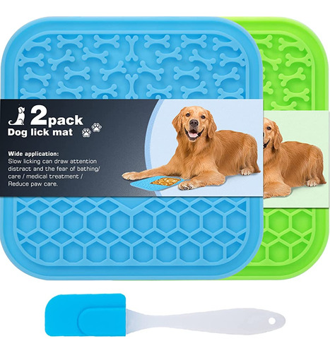 2 Pack Lick Mat Para Perros Y Gatos, Dog Slow Feeder Dowl Ma