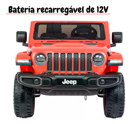 Mini Carro Elétrico 4x4 Jeep Gladiator Rubicon Vermelha 12v