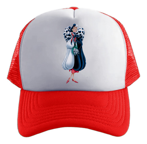 Cruella De Vil 101 Dalmatas Gorra Friki Tu Eres #3 Rojo Talle Único Regulable Cruella De Vil 101 Dalmatas