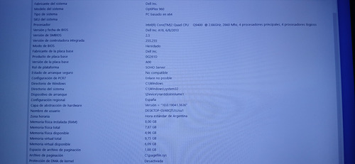 Cpu Dell Quad Core 8gb Ram Placa Nvidia 710 Win 10 Y Office (Usado)