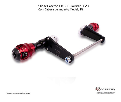 Protetor Slider Procton Racing F1 Cb 300f Twister 2023 2024