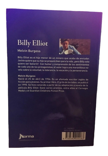 Billy Elliot, De Melvin Burgess. Editorial Norma, Tapa Blanda En Español