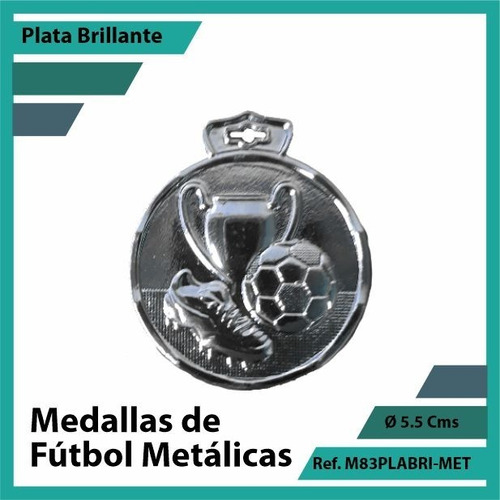 Medallas En Cali De Futbol Plata Metalica M83pla