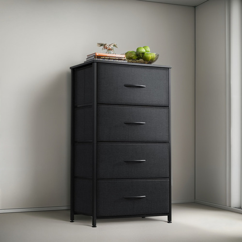 Cajonera Aodk 4 Cajones Tela Estructura Acero Negra