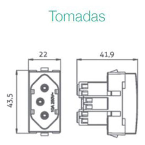 Sleek Interruptor 1 Tecla Paralela + 1 Tomadas 2p+t 10a