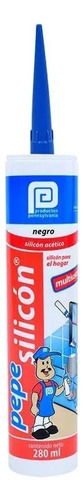 Silicon Negro Pepe Cartucho 280 Ml Caja De 12 Pzas