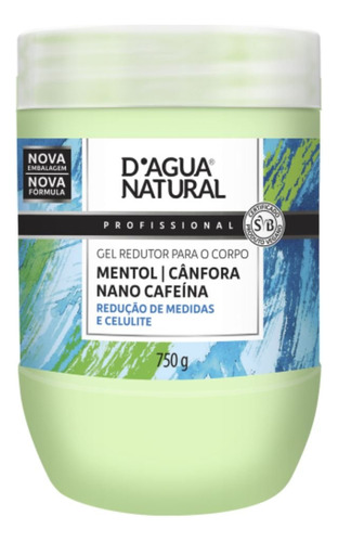 Gel Redutor Mentol E Cânfora E Cafeína 750gr Dagua Natural