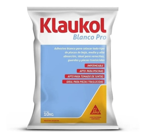 Pegamento Klaukol Blanco Pro X 10kg. Adhesivo Para Pileta