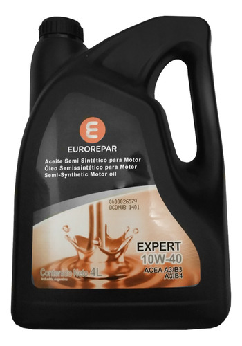 Eurorepar 10w40 Aceite Semisintético 4 Litros Para Tu Auto
